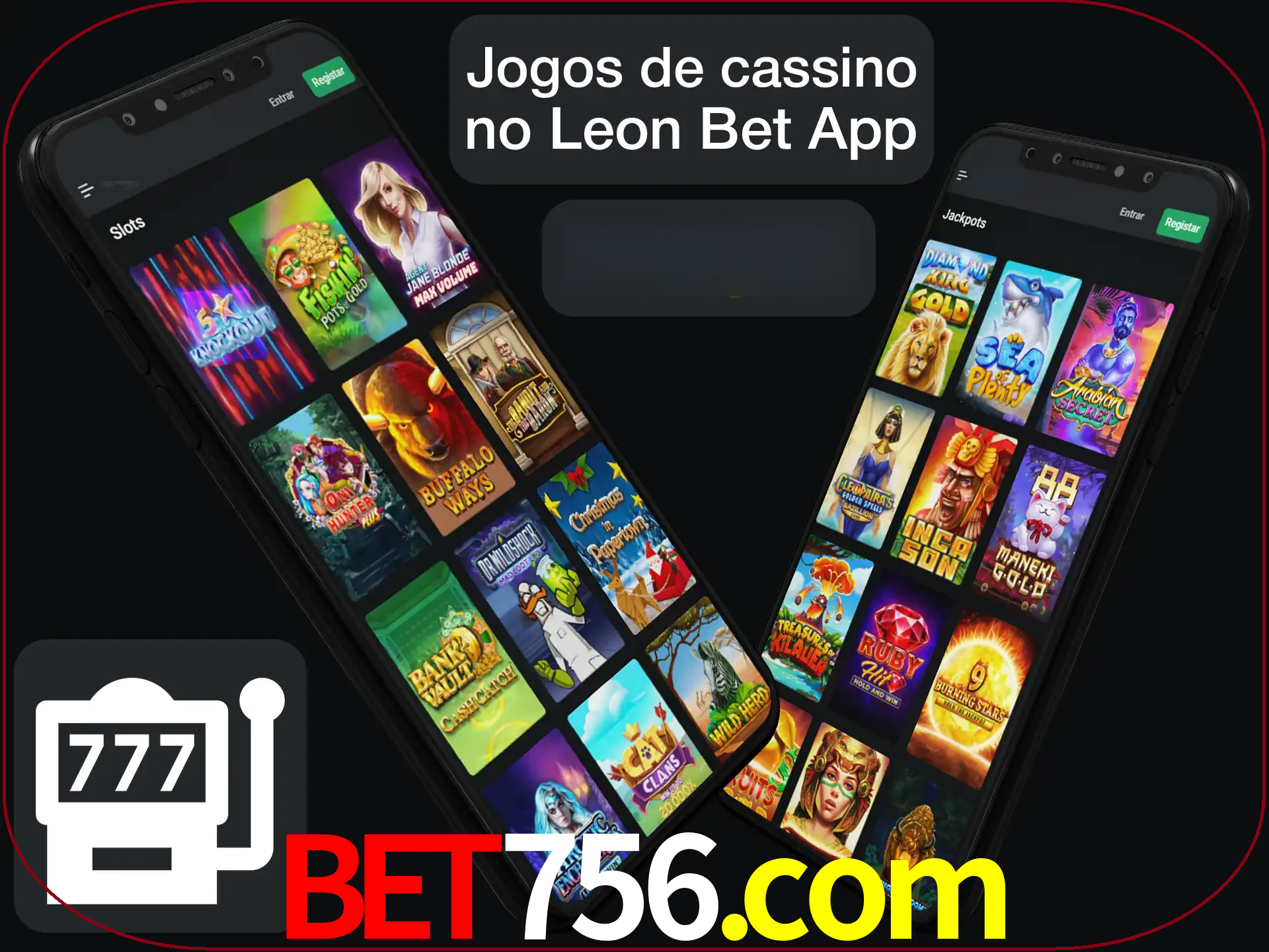 Escolha quais jogos de cassino jogar no app.